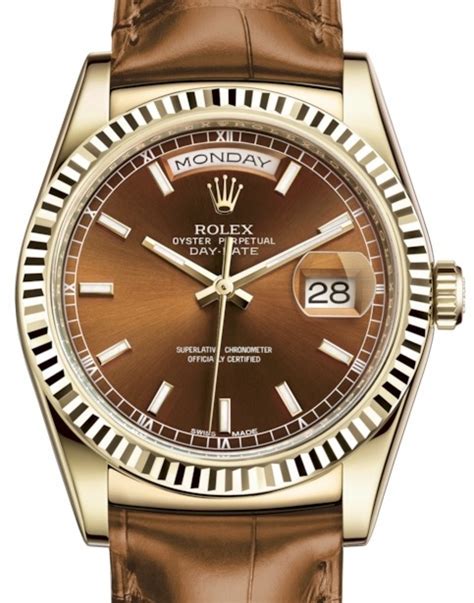 rolex cognac dial|118138 Cognac Index Leather Rolex Day.